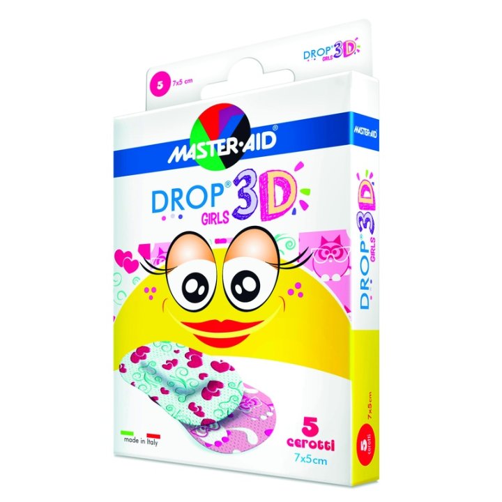 CEROTTO MASTER-AID DROP3D GIRLS 7X5 5 PEZZI