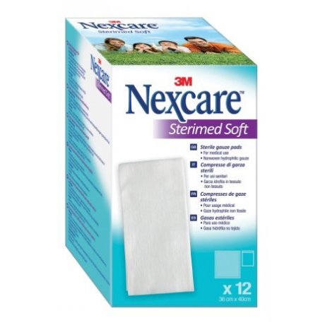 COMPRESSE DI GARZA STERILI NEXCARE STERIMED SOFT 18 X 40 CM  MULTILINGUAL 12 PEZZI