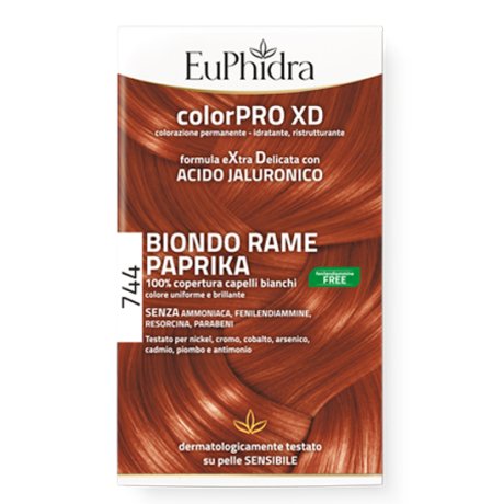 EUPHIDRA COLORPRO GEL COLORANTE CAPELLI XD 744 PAPRIKA 50 ML IN FLACONE + ATTIVANTE + BALSAMO + GUANTI