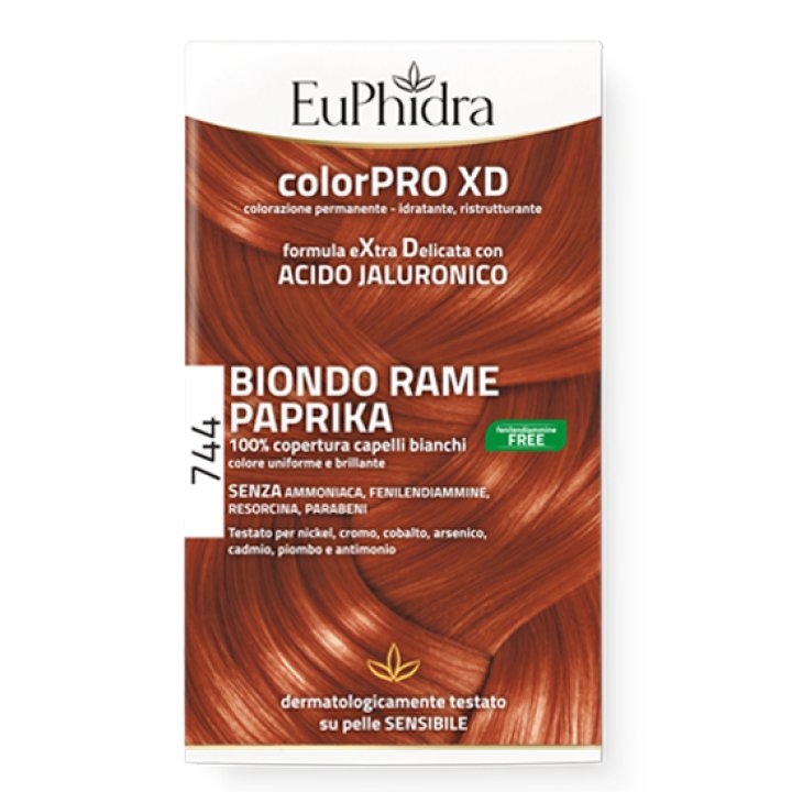 EUPHIDRA COLORPRO GEL COLORANTE CAPELLI XD 744 PAPRIKA 50 ML IN FLACONE + ATTIVANTE + BALSAMO + GUANTI