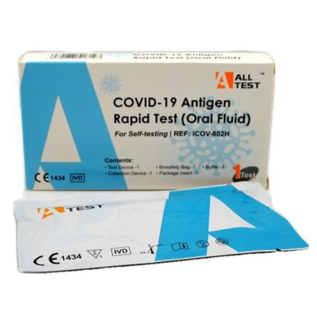 TEST ANTIGENICO RAPIDO COVID-19 ALLTEST AUTODIAGNOSTICO DETERMINAZIONE QUALITATIVA ANTIGENI SARS-COV-2 IN CAMPIONI SALIVARI MEDIANTE IMMUNOCROMATOGRAFIA