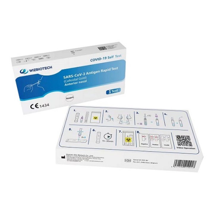 TEST ANTIGENICO RAPIDO COVID-19 WIZ BIOTECH SARS-COV-2 PER DETERMINAZIONE QUALITATIVA ANTIGENI SARS-COV-2 IN TAMPONI NASALI MEDIANTE IMMUNOCROMATOGRAFIA