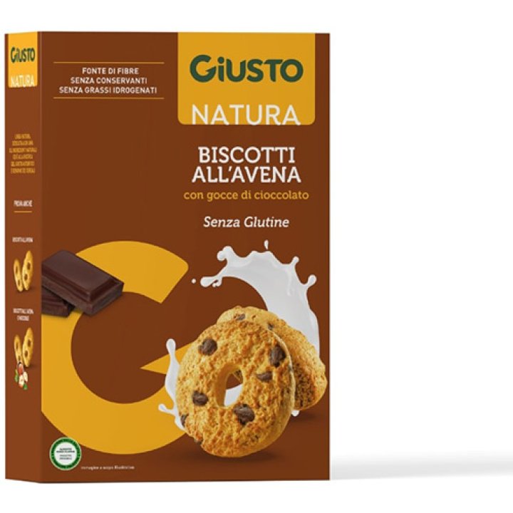 GIUSTO SENZA GLUTINE BISCOTTI ALL\'AVENA CON CCE DI CIOCCOLATO 250 G