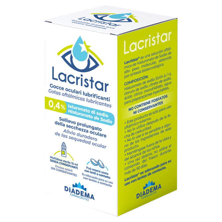 LACRISTAR CCE OCULARI LUBRIFICANTI 0,4% IALURONATO DI SODIO MULTIDOSE 10 ML