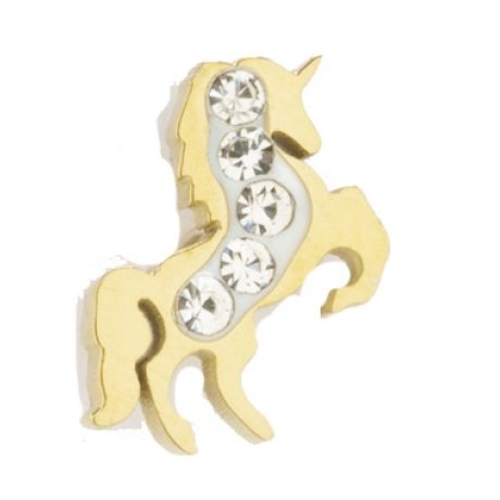 ORECCHINO UNICORNO ORO STRASS