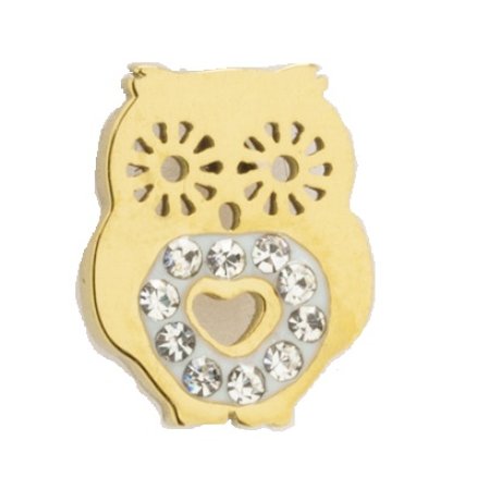 ORECCHINO GUFO ORO STRASS