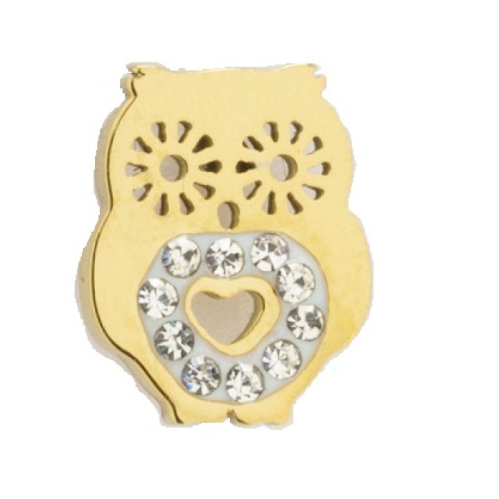 ORECCHINO GUFO ORO STRASS
