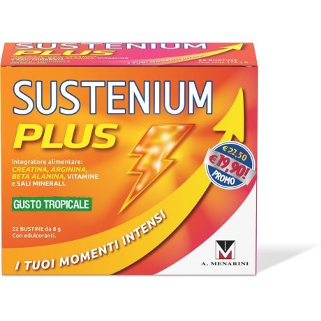 Sustenium Plus integratore energizzante - 22 bustine gusto tropicale