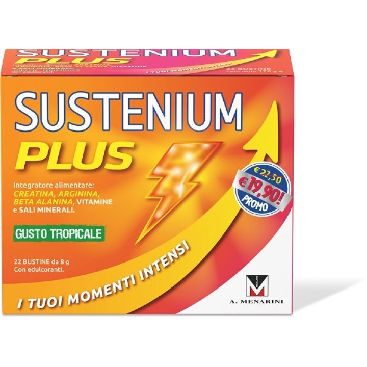 Sustenium Plus integratore energizzante - 22 bustine gusto tropicale