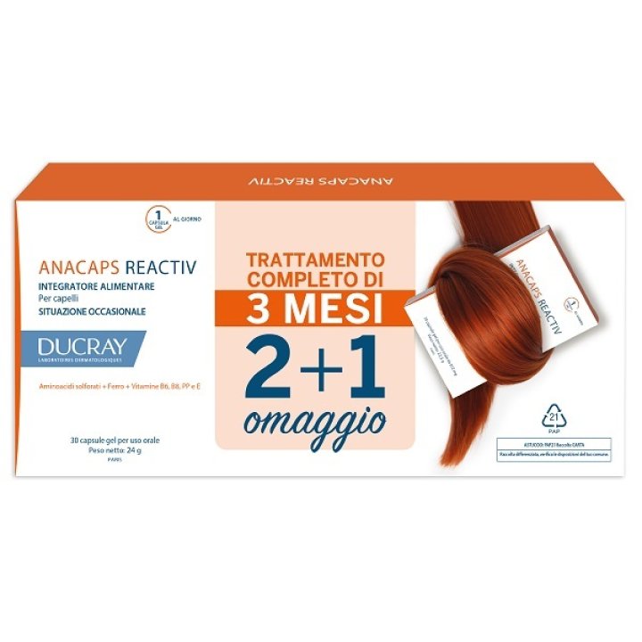 Ducray Anacaps Reactiv Integratore per capelli 3 x 30 capsule - situazione occasionale