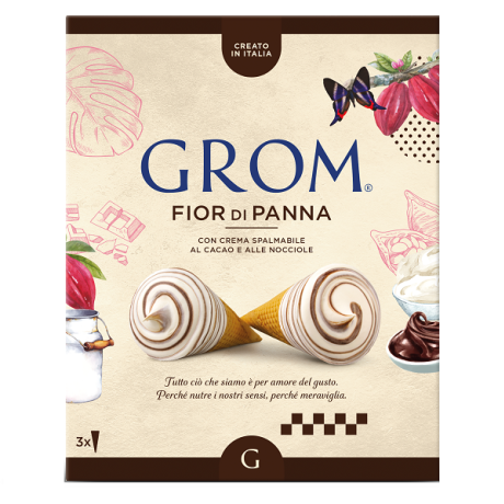 GROM CONO FIOR DI PANNA 3 PEZZI 58 G