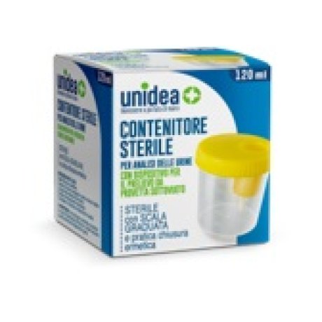 CONTENITORE STERILE PER ANALISI DELLE URINE UNIDEA CON DISPOSITIVO DI PRELIEVO 120 ML