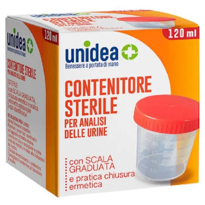 CONTENITORE STERILE PER ANALISI DELLE URINE UNIDEA 120 ML