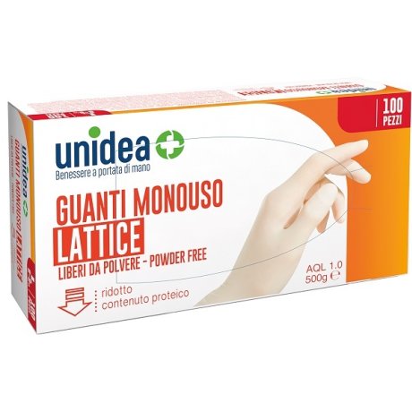 GUANTI IN LATTICE UNIDEA SENZA POLVERE TAGLIA SMALL 100 PEZZI