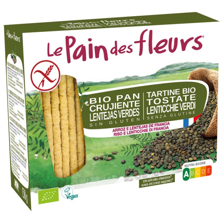 PAIN DES FLEURS TARTINE TOSTATE LENTICCHIE VERDI 150 G