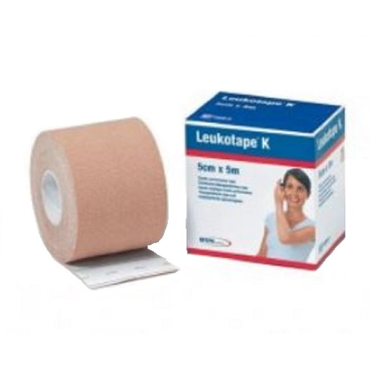 BENDA ADESIVA LEUKOTAPE K PER TAPING FISIOTERAPICO LARGHEZZA 5 CM LUNGHEZZA 5 M COLOR CARNE IN ROTOLO