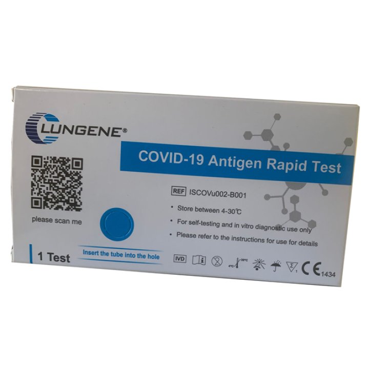 TEST ANTIGENICO RAPIDO COVID-19 CLUNGENE AUTODIAGNOSTICO DETERMINAZIONE QUALITATIVA ANTGENI SARS-COV-2 IN TAMPONI NASALI MEDIANTE IMMUNOCROMATOGRAFIA