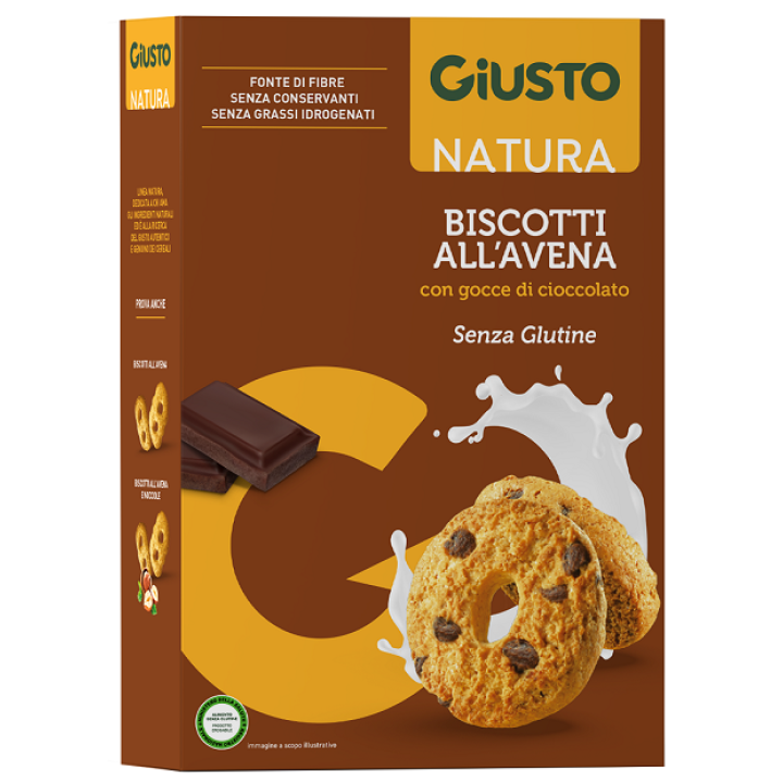 GIUSTO SENZA GLUTINE BISCOTTI AVENA CCE CIOCCOLATO 250 G