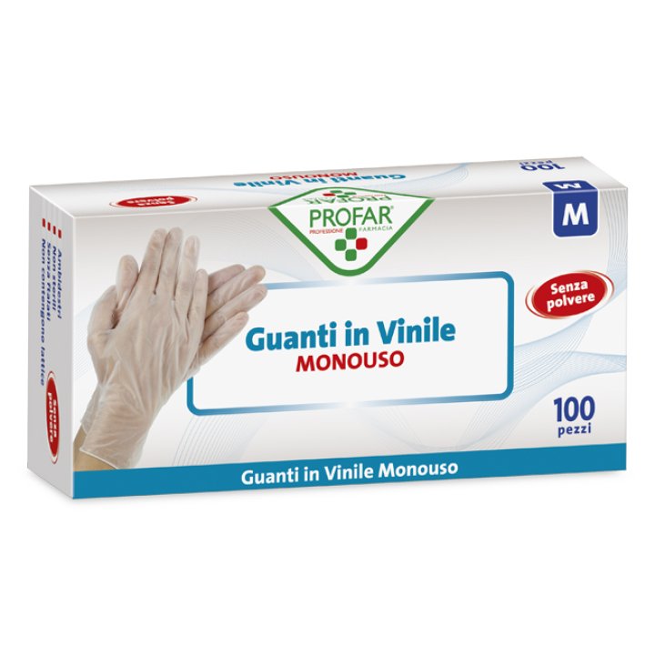 PROFAR GUANTO IN VINILE SENZA POLVERE M 100 PEZZI