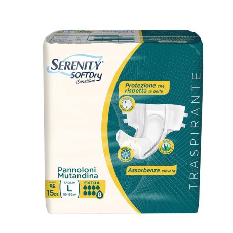 PANNOLONE MUTANDINA SERENITY SD SENSITIVE EXTRA L 15 PEZZI