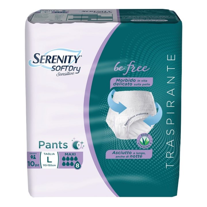 SERENITY PANTS SD SENSITIVE BE FREE MAXI L 10 PEZZI