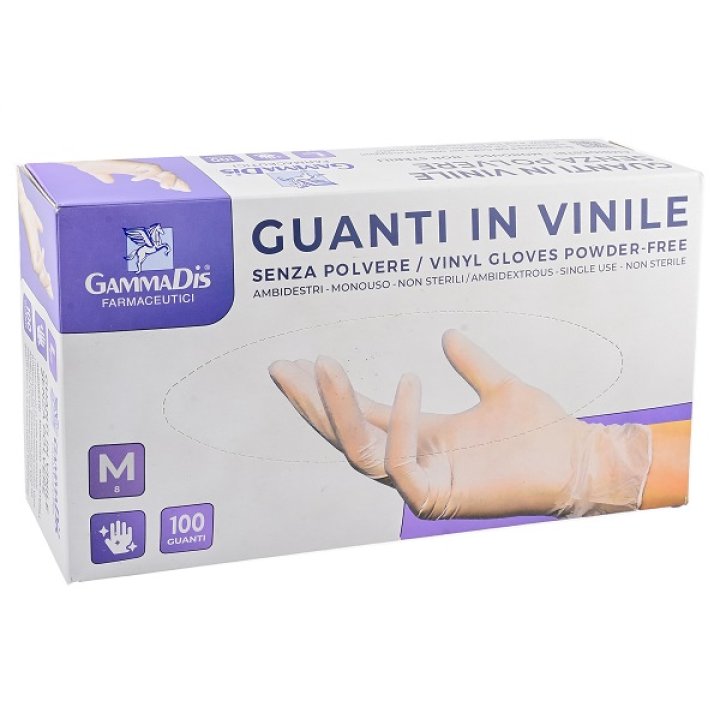 GUANTI VINILE SENZA POLVERE MEDIUM 100 PEZZI