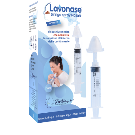LAVONASE SIRINGA SPRAY NASALE NON STERILE 5 ML LUER-LOCK CON CAPPUCCIO + UGELLO NASALE CON RACCORDO LUER-LOCK + PERFORATORE CON VALVOLA NON RITORNO CON TAPPO LAVONASE SIRINGA SPRAY NASALE NON STERILE 5 ML LUER-LOCK CON CAPPUCCIO + UGELLO NASALE CON RACCORDO LUER-LOCK + PERFORATORE CON VALVOLA NON RITORNO CON TAPPO