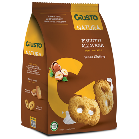 GIUSTO SENZA GLUTINE BISCOTTI AVENA CON NOCCIOLE 250 G