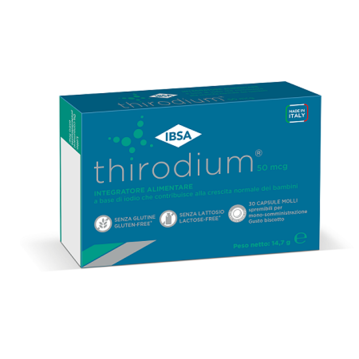 THIRODIUM 50MCG 30 CAPSULE MOLLI SPREMIBILI PER MONOSOMMINISTRAZIONE GUSTO BISCOTTO