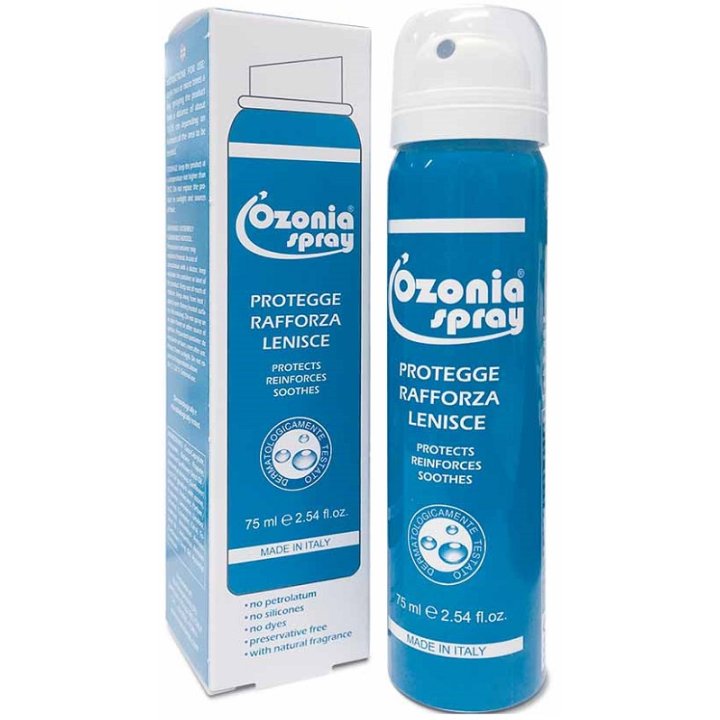 OZONIA SPRAY A BASE DI OLIO OZONIZZATO PER CUTE E MUCOSE ARROSSATE INFIAMMATE DISTROFICHE SENSIBILI 75 ML