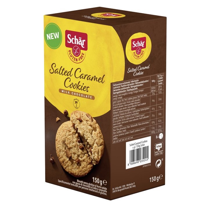 SCHAR SALTED CARAMEL COOKIES CON CCE DI CIOCCOLATO AL LATTE E CARAMELLO 150 G