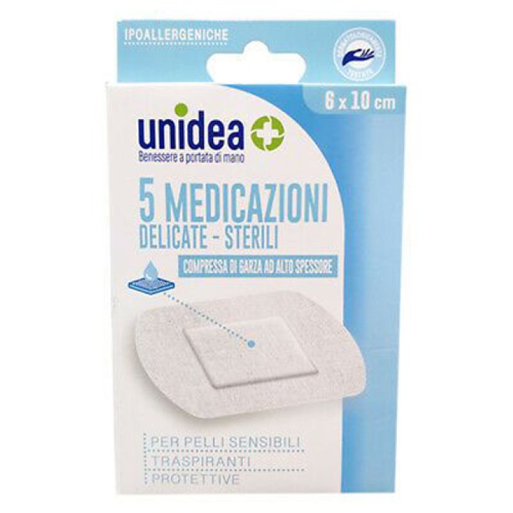 CEROTTO DI MEDICAZIONE CLASSICO STERILE UNIDEA CON SUPPORTO TNT 6X10 CM 5 PEZZI