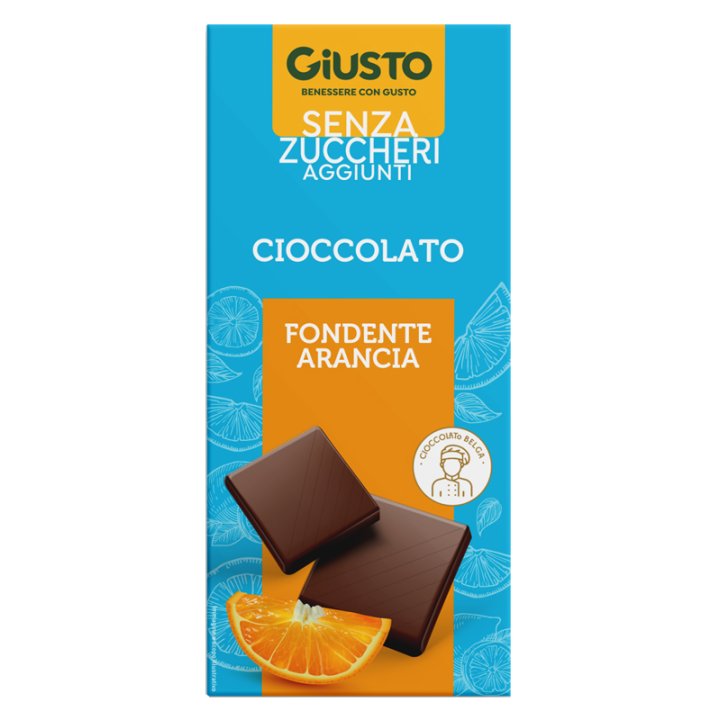 GIUSTO SENZA ZUCCHERO CIOCCOLATO FONDENTE ARANCIA 85 G