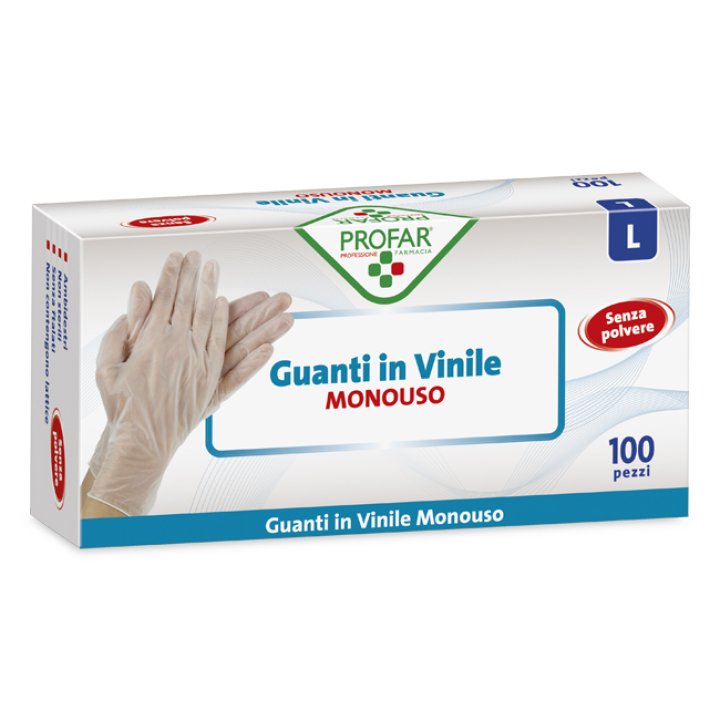 PROFAR GUANTO IN VINILE SENZA POLVERE L 100 PEZZI