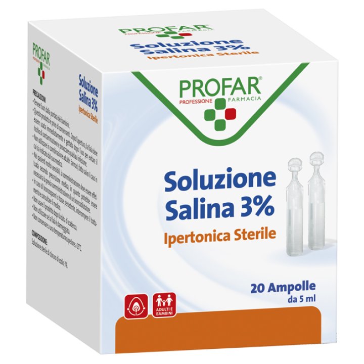 PROFAR SOLUZIONE IPERTONICA 3% 5 ML 20 PEZZI