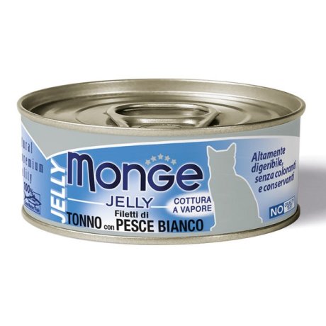 MONGE NATURAL QUALITY GATTO MONGE JELLY FILETTI DI TONNO/PESCE BIANCO 80 G