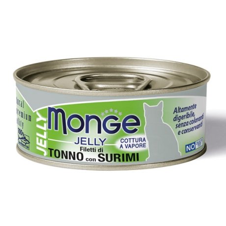 MONGE NATURAL QUALITY GATTO MONGE JELLY FILETTI DI TONNO/SURIMI 80 G MONGE NATURAL QUALITY GATTO MONGE JELLY FILETTI DI TONNO/SURIMI 80 G