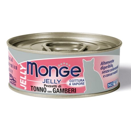 MONGE NATURAL QUALITY GATTO MONGE JELLY PEZZETTI DI TONNO/GAMBERETTI 80 G