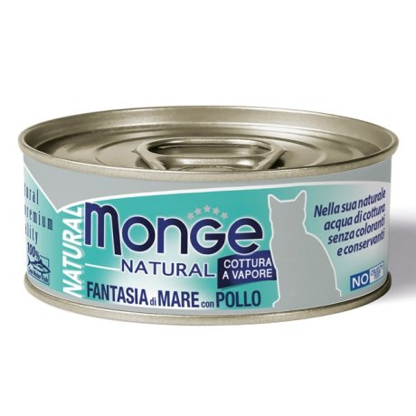 MONGE NATURAL QUALITY GATTO MONGE NATURAL FANTASIA DI MARE CON POLLO 80 G