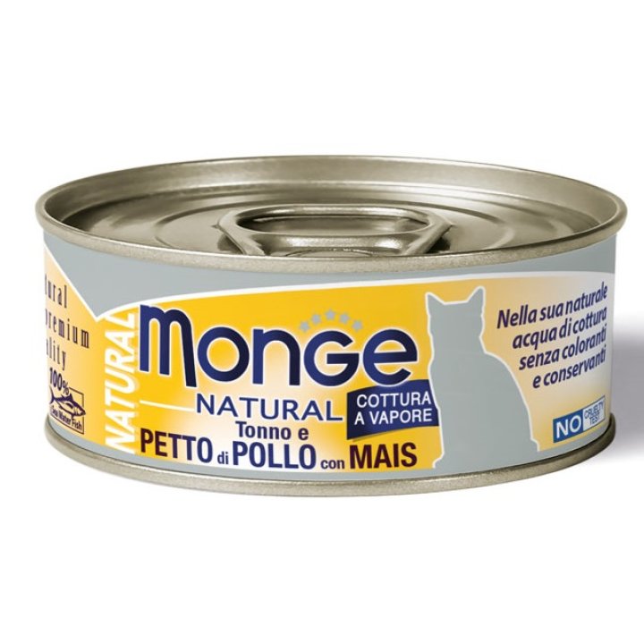 MONGE NATURAL QUALITY GATTO MONGE NATURAL PETTO DI POLLO CONMAIS 80 G