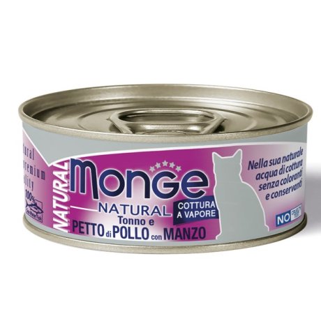 MONGE NATURAL QUALITY GATTO MONGE NATURAL PETTO DI POLLO CONMANZO 80 G