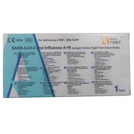 TEST ANTIGENICO RAPIDO COVID-19 ALLTEST AUTODIAGNOSTICO DETERMINAZIONE QUALITATIVA ANTIGENI SARS-COV-2 E INFLUENZA A+B IN TAMPONI NASALI