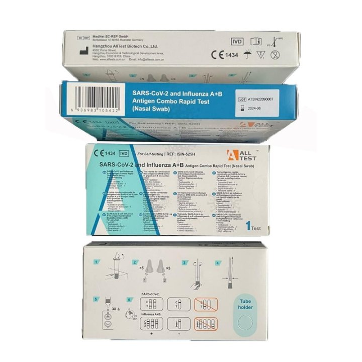 TEST ANTIGENICO RAPIDO COVID-19 ALLTEST AUTODIAGNOSTICO DETERMINAZIONE QUALITATIVA ANTIGENI SARS-COV-2 E INFLUENZA A+B IN TAMPONI NASALI MEDIANTE IMMUNOCROMATOGRAFIA