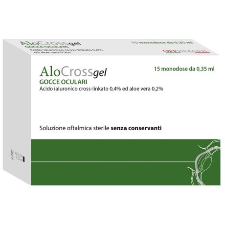 SOLUZIONE OFTALMICA LUBRIFICANTE A BASE DI ACIDO IALURONICO SALE SODICO CROSS LINKATO 0,20% ALOCROSS 15 OFTIOLI 0,35 ML