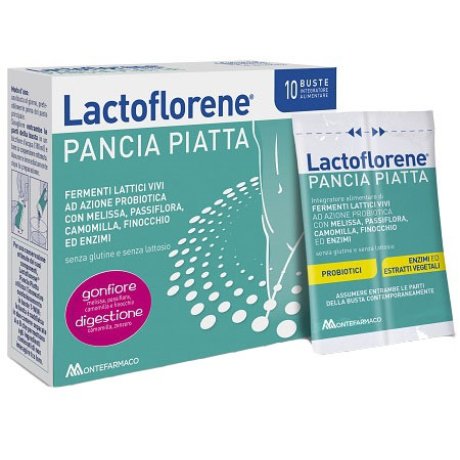 Lactoflorene Pancia Piatta Integratore di Fermenti Lattici, 10 Bustine T-Win