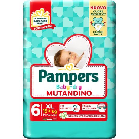 PAMPERS BABY DRY PANNOLINO MUTANDINA XL SMALL PACK 14 PEZZI