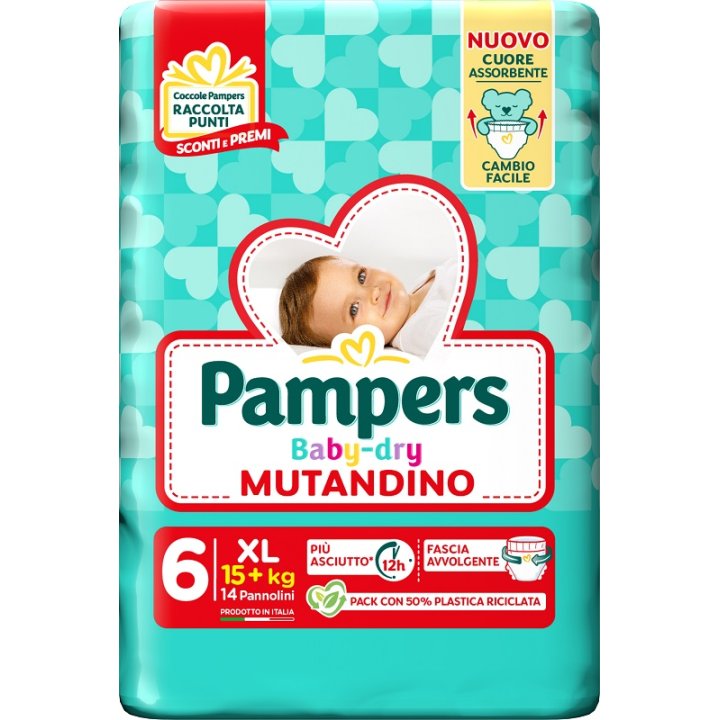 PAMPERS BABY DRY PANNOLINO MUTANDINA XL SMALL PACK 14 PEZZI