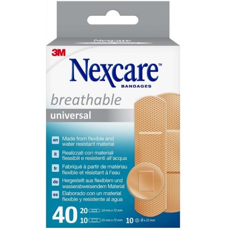 CEROTTO PREPARATO 3M NEXCARE UNIVERSAL N0340AS ASSORTITI 20 CEROTTI 19X72MM + 10 CEROTTI 25X72MM + 10 CEROTTI TONDI 22,5MM