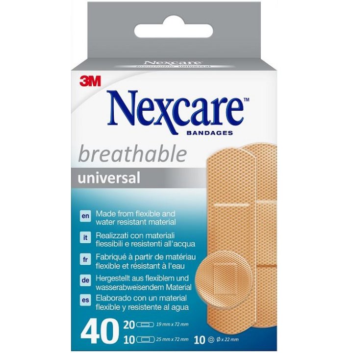 CEROTTO PREPARATO 3M NEXCARE UNIVERSAL N0340AS ASSORTITI 20 CEROTTI 19X72MM + 10 CEROTTI 25X72MM + 10 CEROTTI TONDI 22,5MM