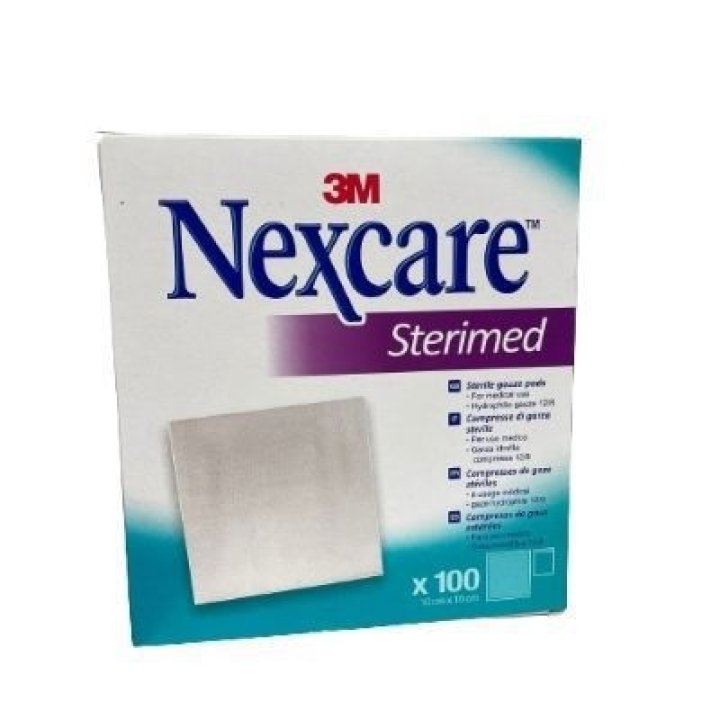 GARZA COMPRESSA STERIMED NEXCARE IN COTONE IDROFILO 20 FILI MULTILINGUAL 100 PEZZI